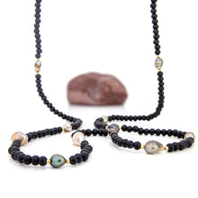 Load image into Gallery viewer, READY TO SHIP Civa Fiji Keshi Pearl Wooden Bead Necklace - 14k Gold Fill FJD$