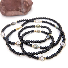 Load image into Gallery viewer, READY TO SHIP Civa Fiji Keshi Pearl Wooden Bead Necklace - 14k Gold Fill FJD$