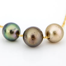 Load image into Gallery viewer, READY TO SHIP Fiji Saltwater Pearl Trio Necklace - 14k Gold Fill FJD$