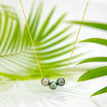 Load image into Gallery viewer, READY TO SHIP Fiji Saltwater Pearl Trio Necklace - 14k Gold Fill FJD$