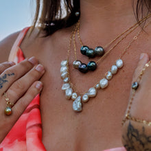 Load image into Gallery viewer, READY TO SHIP Fiji Saltwater Pearl Trio Necklace - 14k Gold Fill FJD$