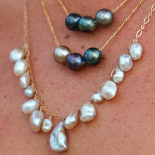 Load image into Gallery viewer, READY TO SHIP Fiji Saltwater Pearl Trio Necklace - 14k Gold Fill FJD$