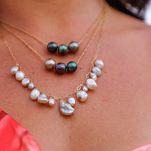 Load image into Gallery viewer, READY TO SHIP Fiji Saltwater Pearl Trio Necklace - 14k Gold Fill FJD$