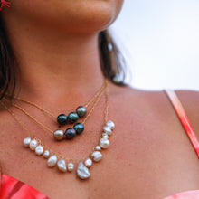 Load image into Gallery viewer, READY TO SHIP Fiji Saltwater Pearl Trio Necklace - 14k Gold Fill FJD$