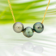 Load image into Gallery viewer, READY TO SHIP Fiji Saltwater Pearl Trio Necklace - 14k Gold Fill FJD$