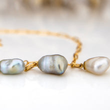Load image into Gallery viewer, READY TO SHIP Civa Fiji Keshi Saltwater Pearl Necklace - 14k Gold Fill FJD$