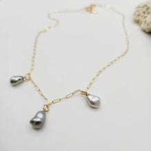 Load image into Gallery viewer, READY TO SHIP Civa Fiji Keshi Saltwater Pearl Necklace - 14k Gold Fill FJD$
