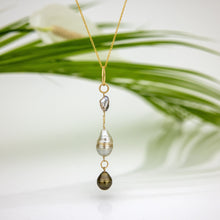 Load image into Gallery viewer, CONTACT US TO RECREATE THIS SOLD OUT STYLE Civa Fiji Saltwater Pearl Trio Lariat Y-Necklace - 14k Gold Fill FJD$