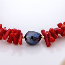 Load image into Gallery viewer, READY TO SHIP Red Coral & Freshwater Pearl Necklace - 14k Gold Fill FJD$