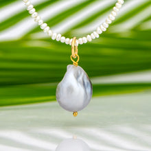 Load image into Gallery viewer, READY TO SHIP Freshwater Pearl Necklace with Civa Fiji Pearl Pendant - 14k Gold Fill FJD$