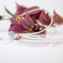 Load image into Gallery viewer, READY TO SHIP Freshwater Pearl Necklace with Civa Fiji Pearl Pendant - 14k Gold Fill FJD$