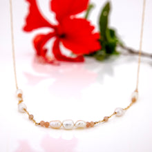Load image into Gallery viewer, READY TO SHIP Freshwater Pearl & Faceted Glass Beads Necklace in 14k Gold Fill - FJD$