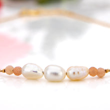 Load image into Gallery viewer, READY TO SHIP Freshwater Pearl & Faceted Glass Beads Necklace in 14k Gold Fill - FJD$