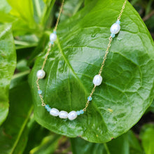 Load image into Gallery viewer, READY TO SHIP Freshwater Pearl & Faceted Glass Beads Necklace in 14k Gold Fill - FJD$