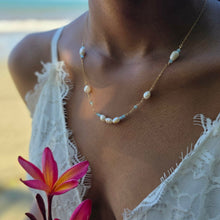 Load image into Gallery viewer, READY TO SHIP Freshwater Pearl & Faceted Glass Beads Necklace in 14k Gold Fill - FJD$