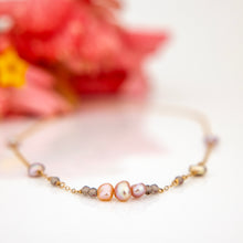 Load image into Gallery viewer, READY TO SHIP Freshwater Pearl & Labradorite Faceted Beads Necklace in 14k Gold Fill - FJD$