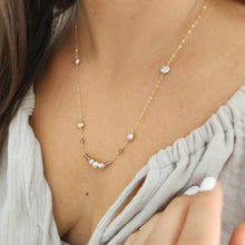 Load image into Gallery viewer, READY TO SHIP Freshwater Pearl & Labradorite Faceted Beads Necklace in 14k Gold Fill - FJD$