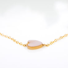 Load image into Gallery viewer, READY TO SHIP Mother of Pearl Heart Charm Necklace - 14k Gold Fill FJD$