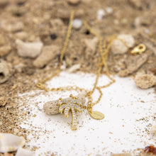 Load image into Gallery viewer, READY TO SHIP Palm Tree Necklace with Cz Stone Detail - 18k Gold Vermeil FJD$