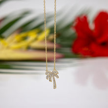 Load image into Gallery viewer, READY TO SHIP Palm Tree Necklace with Cz Stone Detail - 18k Gold Vermeil FJD$