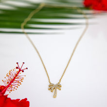 Load image into Gallery viewer, READY TO SHIP Palm Tree Necklace with Cz Stone Detail - 18k Gold Vermeil FJD$