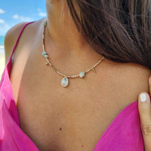 Load image into Gallery viewer, READY TO SHIP Shell, Quartz & Faceted Glass Bead Necklace - 14k Gold Fill FJD$
