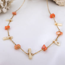 Load image into Gallery viewer, READY TO SHIP Pink & White Coral Necklace - 14k Gold Fill FJD$