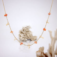 Load image into Gallery viewer, READY TO SHIP Pink & White Coral Necklace - 14k Gold Fill FJD$