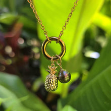 Load image into Gallery viewer, READY TO SHIP Civa Fiji Pearl Necklace with Pineapple Charm - Gold Plated over Stainless Steel FJD$