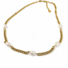 Load image into Gallery viewer, Freshwater Pearl Necklace - Gold Plated over Stainless Steel FJD$