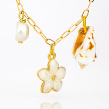 Load image into Gallery viewer, READY TO SHIP Freshwater Pearl, Shell & Charm Necklace - Gold Plated FJD$