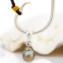 Load image into Gallery viewer, READY TO SHIP Civa Fiji Pearl Fish Hook Necklace - Nylon & 925 Sterling Silver FJD$