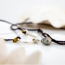 Load image into Gallery viewer, READY TO SHIP Civa Fiji Pearl Fish Hook Necklace - Nylon & 925 Sterling Silver FJD$
