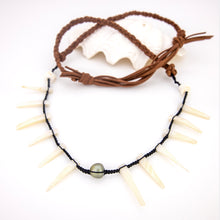 Load image into Gallery viewer, READY TO SHIP Civa Fiji Pearl & Mother of Pearl Necklace - Nylon & Faux Suede FJD$