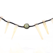 Load image into Gallery viewer, READY TO SHIP Civa Fiji Pearl & Mother of Pearl Necklace - Nylon & Faux Suede FJD$
