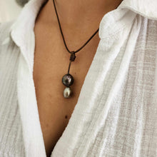 Load image into Gallery viewer, CONTACT US TO RECREATE THIS SOLD OUT STYLE Double Pearl Lariat Y-Necklace - Nylon & 925 Sterling Silver FJD$