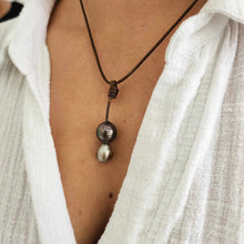 Load image into Gallery viewer, CONTACT US TO RECREATE THIS SOLD OUT STYLE Double Pearl Lariat Y-Necklace - Nylon & 925 Sterling Silver FJD$