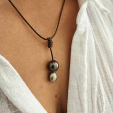 Load image into Gallery viewer, CONTACT US TO RECREATE THIS SOLD OUT STYLE Double Pearl Lariat Y-Necklace - Nylon & 925 Sterling Silver FJD$