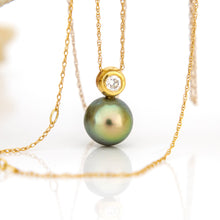 Load image into Gallery viewer, CONTACT US TO RECREATE THIS SOLD OUT STYLE Civa Fiji Pearl Necklace with Diamond Set Pendant - 14k Solid Gold FJD$