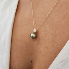 Load image into Gallery viewer, CONTACT US TO RECREATE THIS SOLD OUT STYLE Civa Fiji Pearl Necklace with Diamond Set Pendant - 14k Solid Gold FJD$