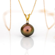 Load image into Gallery viewer, CONTACT US TO RECREATE THIS SOLD OUT STYLE Civa Fiji Pearl Necklace with Diamond Set Pendant - 14k Solid Gold FJD$