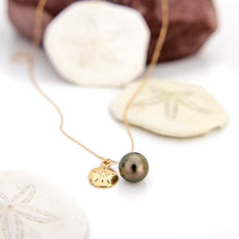 Load image into Gallery viewer, CONTACT US TO RECREATE THIS SOLD OUT STYLE Civa Fiji Pearl Necklace with Sand Dollar Charm - 14k Solid Gold FJD$