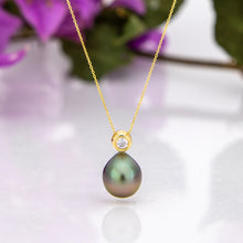 Load image into Gallery viewer, READY TO SHIP Graded Civa Fiji Pearl Necklace - Diamond & 14k Solid Gold FJD$