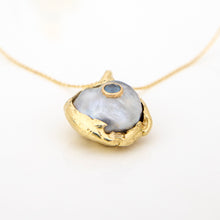 Load image into Gallery viewer, READY TO SHIP Civa Fiji Keshi Pearl & Aquamarine Necklace - 14k Solid Gold FJD$