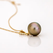 Load image into Gallery viewer, CONTACT US TO RECREATE THIS SOLD OUT STYLE Civa Fiji Pearl Necklace with Diamond Set Pendant - 14k Solid Gold FJD$