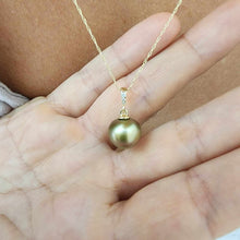 Load image into Gallery viewer, CONTACT US TO RECREATE THIS SOLD OUT STYLE Civa Fiji Pearl Necklace with Diamond Set Pendant - 14k Solid Gold FJD$