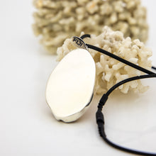 Load image into Gallery viewer, READY TO SHIP Unisex Bezel Set Cowrie Shell Necklace - 925 Sterling Silver & Rubber FJD$