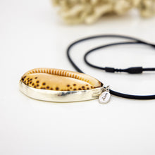 Load image into Gallery viewer, READY TO SHIP Unisex Bezel Set Cowrie Shell Necklace - 925 Sterling Silver & Rubber FJD$