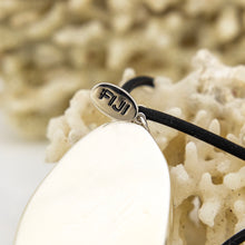 Load image into Gallery viewer, READY TO SHIP Unisex Bezel Set Cowrie Shell Necklace - 925 Sterling Silver & Rubber FJD$