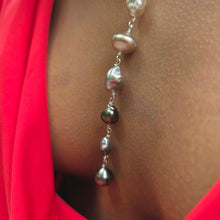 Load image into Gallery viewer, READY TO SHIP Fiji Keshi Pearl Lariat Necklace - 925 Sterling Silver FJD$